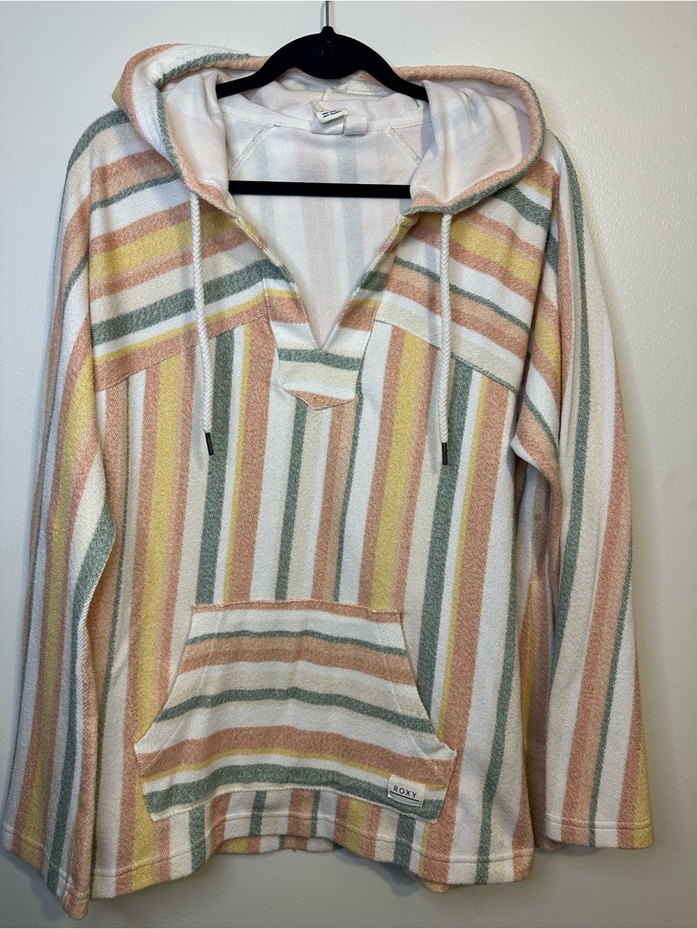 Roxy Pastel Multi-Stripe Hooded Pullover Sweater
